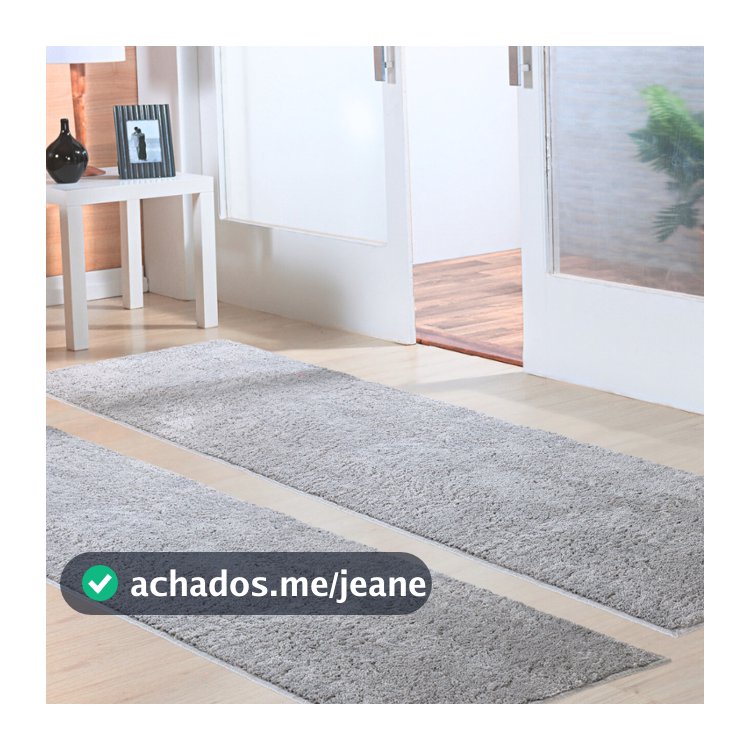 2 Passadeira 50x180 Peludo Tapete Antiderrapante Quarto Corredor Beira Cama Felpudo Varias Cores