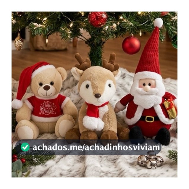 Urso de Pelúcia de Natal Decorativo com roupa Presente de Natal Decoração Enfeite Papai Noel Premium