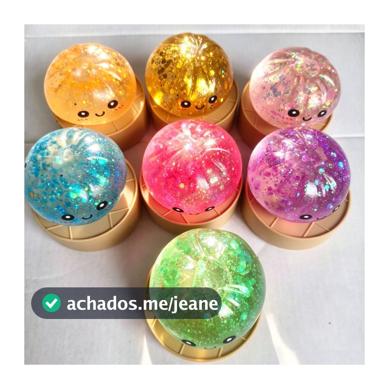 5.5cm Glitter Bolinho Mole Com Caixa De Presente Macio Sensorial Squeeze Alívio Do Estresse Brinquedo Espremer De Descom