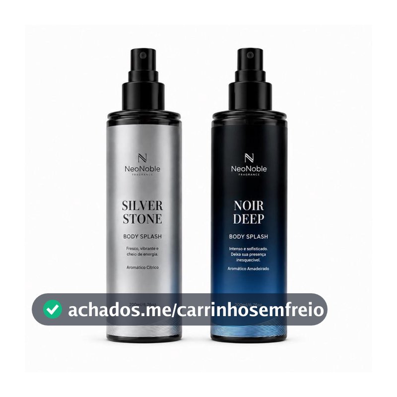 Kit Body Splash Masculino 200 ml Perfumes Silver Stone Sauvage e Noir Deep 212