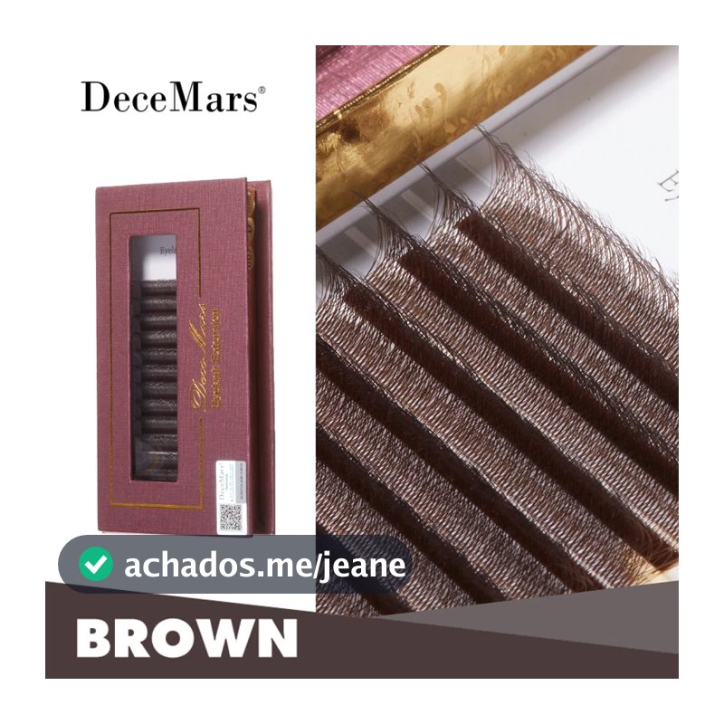 DeceMars 5D-Extensão De Cílios Em Forma De W (12 Linhas/Bandeja) Marrom