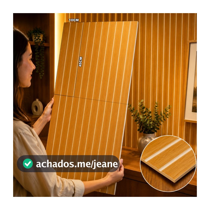 Kit 10 Até 250  Placas Ripados Revestimentos Painel Decorativo MDF PREMIUM ALTA QUALIDADE 45cmx10cm