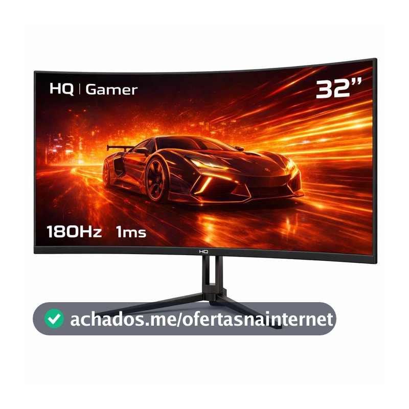 Monitor Gamer HQ Ultra 32" Curvo 1ms, 180Hz, Quad HD (QHD) - 2560x1440, AMD FreeSync, HDMI, DP, HQ32C180