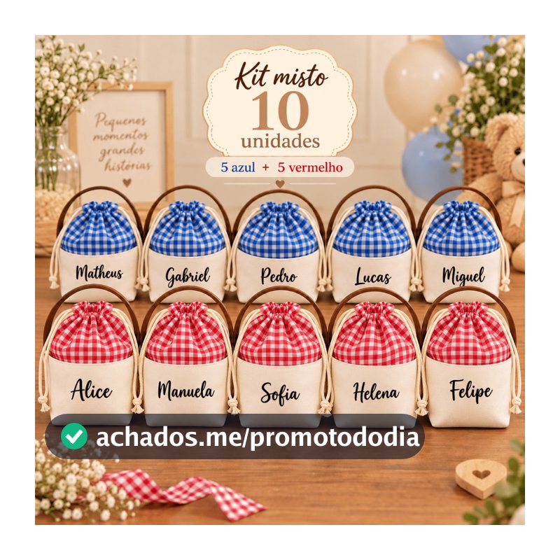 Lembrancinhas Personalizadas com Nome Cestinhos Festa Infantil e Chá de Bebê Kit 10 a 30 Unidades