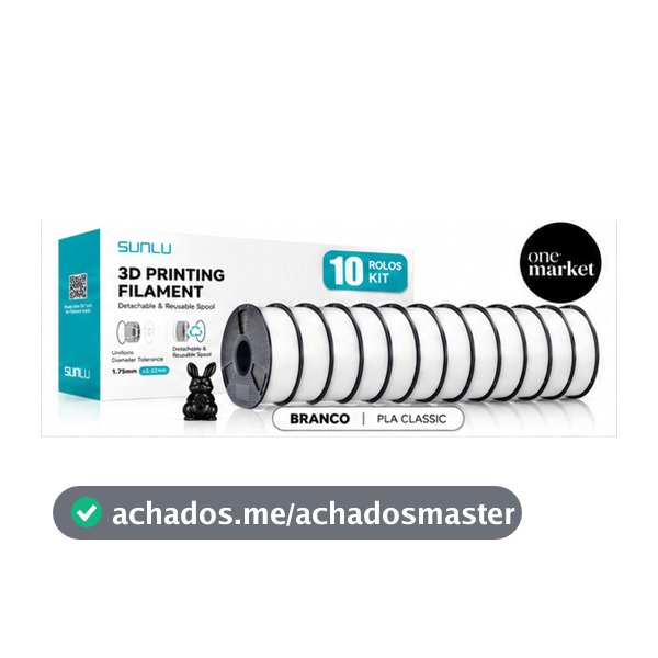 Kit 10kg Filamento Impressora 3d Sunlu PLA Classic Cor Branco (White) - OneMarket