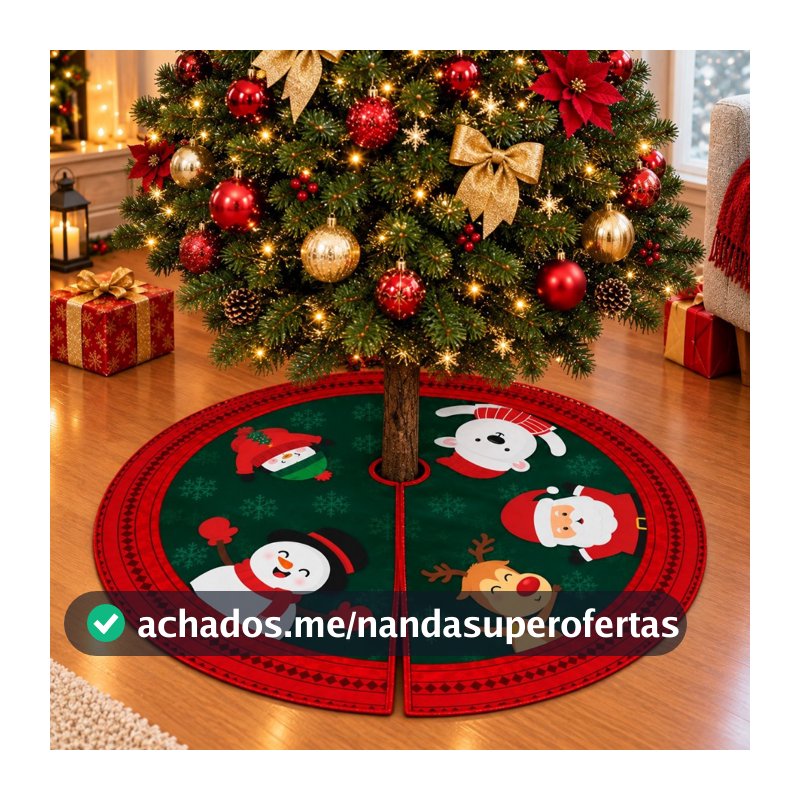 Saia Para Base De Árvore De Natal Laço 68 Cm Decoração Enfeite Natalino Natalina Estampada
