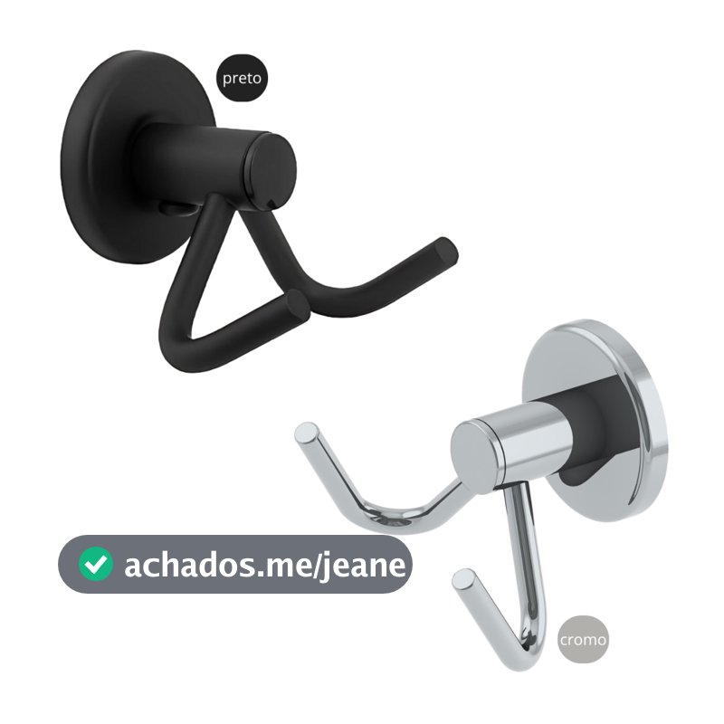 Porta Toalha Duplo Inox Preto Fosco ou Cromado – Parede Banheiro Antiferrugem Moderno
