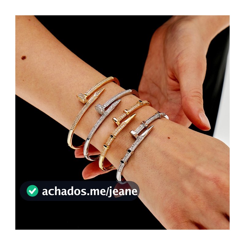 BLOSSOM Moda Prego Pulseira Aberta Pulseira Ajustável Moda Flash Diamante Zircão Pulseira