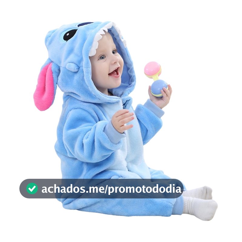 Pijama Macacão Bebê Stitch Kigurumi - Pronta Entrega