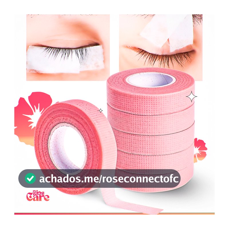 5 Fitas Transpore/Micropore Rosa Antialérgica Para Extensão E Alongamento De Cílios 9m