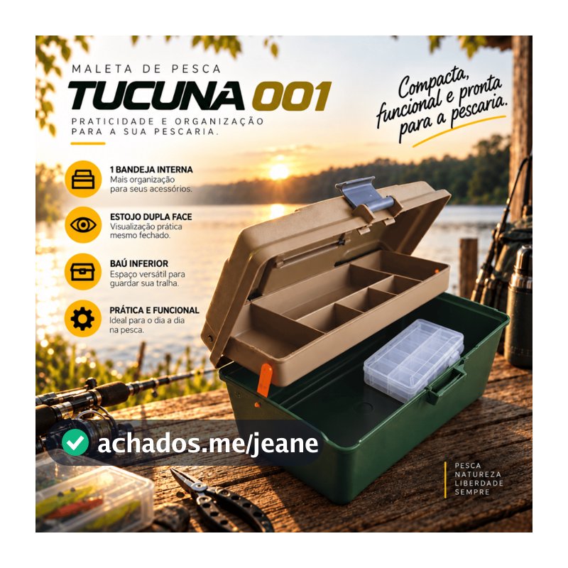 Maleta De Pesca Tucuna 001 Cardume Com Um Estojo Organizador Dupla Face
