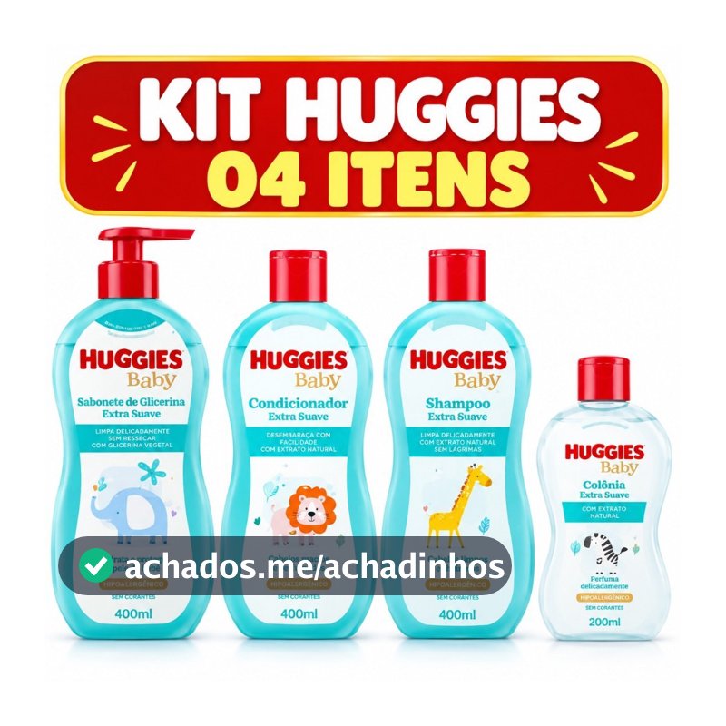 Kit Huggies de higiene infantil Extra Suave Livre de Lágrimas (Val.: 03/2028)