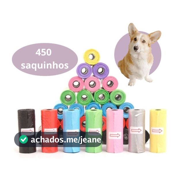450 saquinhos cata coco Kit 30 Rolinhos C/15 Sacos De Lixo Coco Pet Gato E Cachorro saco plastico
