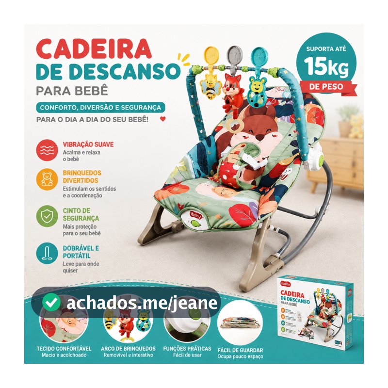 Cadeira de balanço manual para bebês, brinquedo musical, cinto de segurança de três pontos, capacidade de peso de 15 kg