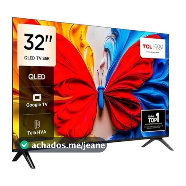 Smart TV 32” FHD TCL 32S5K QLED Dolby Audio Google TV