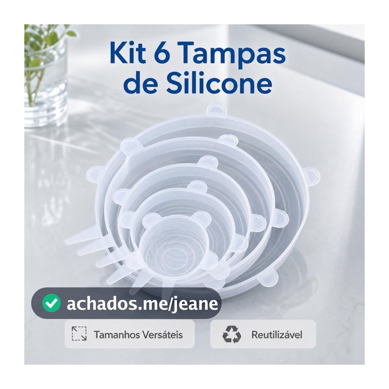 Kit 12 Tampas Silicone Panela Pote Universal Flexível Lavável Silicone