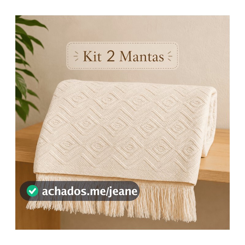 Kit 2 Manta Para Sofá 3,00 x 1,80M / 2,40 x 1,80 King Gigante  100% Algodão Protetor Decoração Luxo