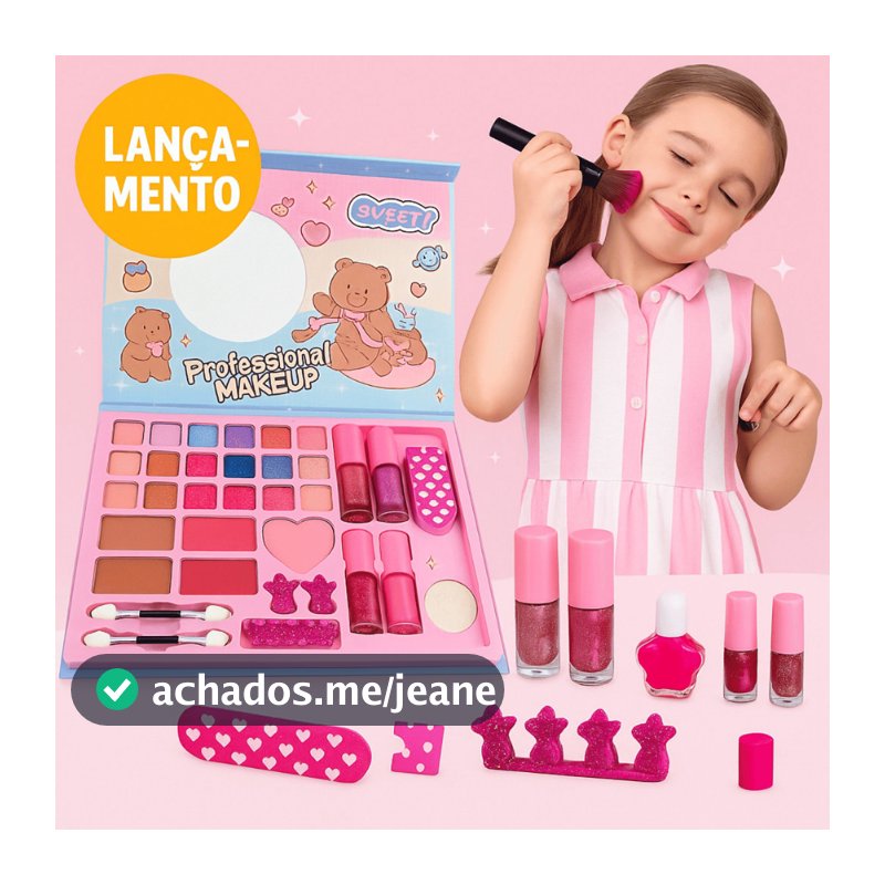 Kit Maleta Maquiagem CAPIVARA Infantil Completa Menina Princesa Linda Lançamento