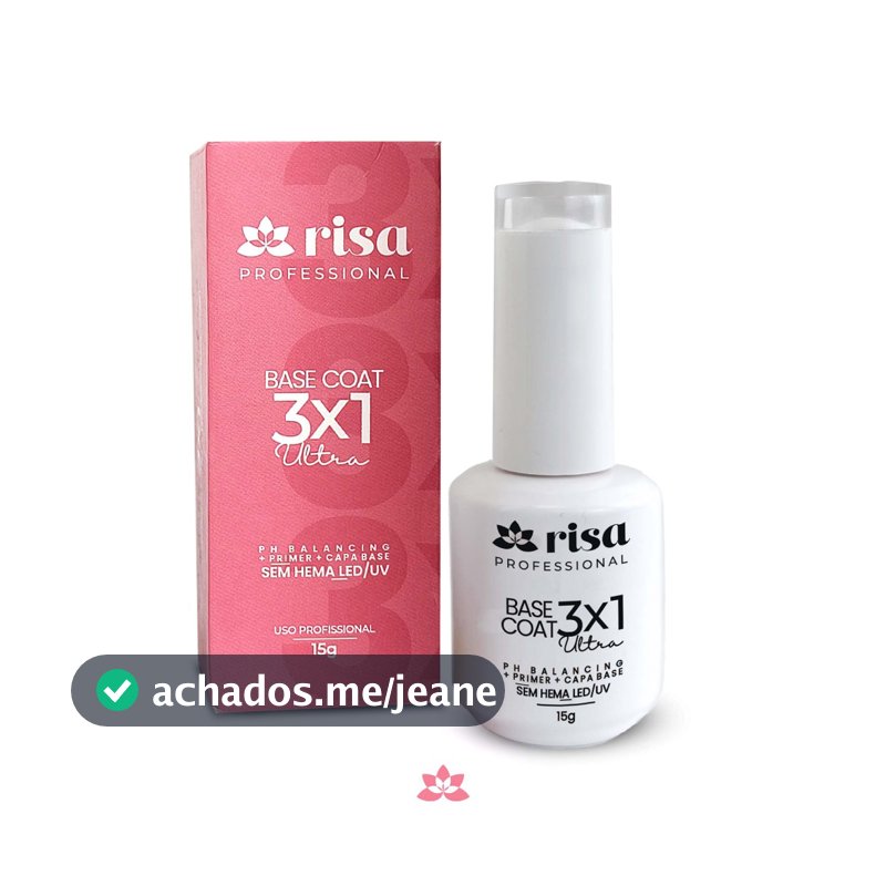 Base coat 3x1 Risa (Ph, Primer e Capa Base) SEM HEMA LED/UV 15g