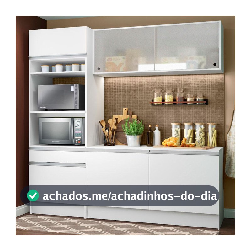 Cozinha Compacta Madesa Topazio com Balcão e Tampo