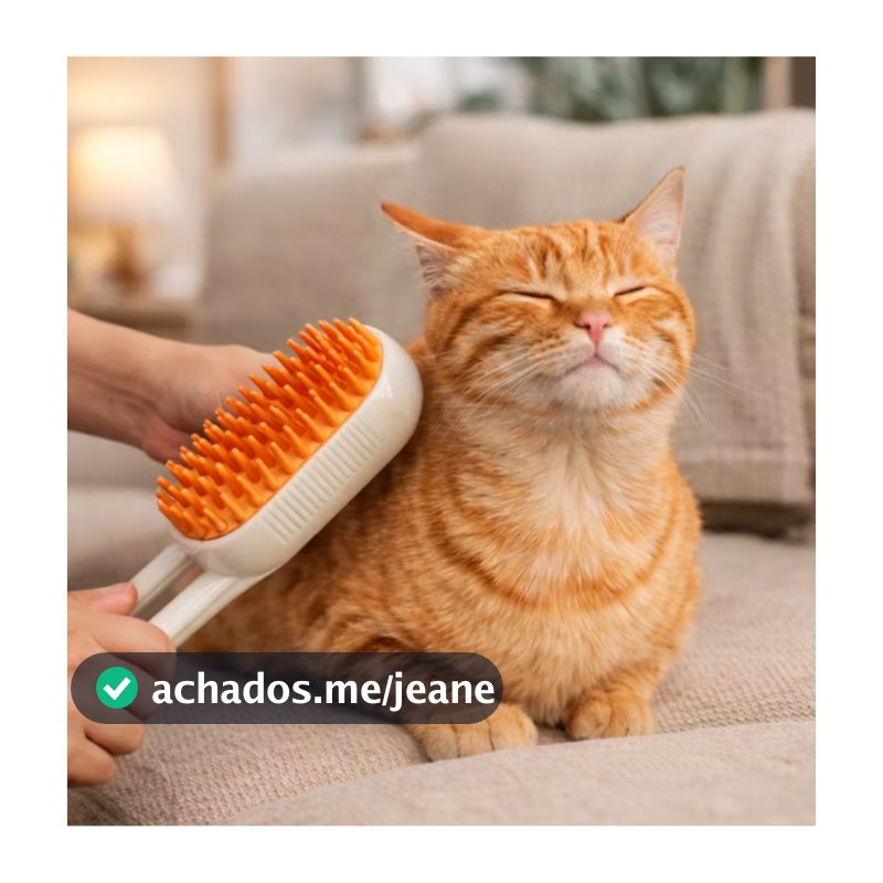 Escova a Vapor Pets Gatos Cães 3 Em 1 Escova Elétrica Pelos Pentes De Massagem Portátil