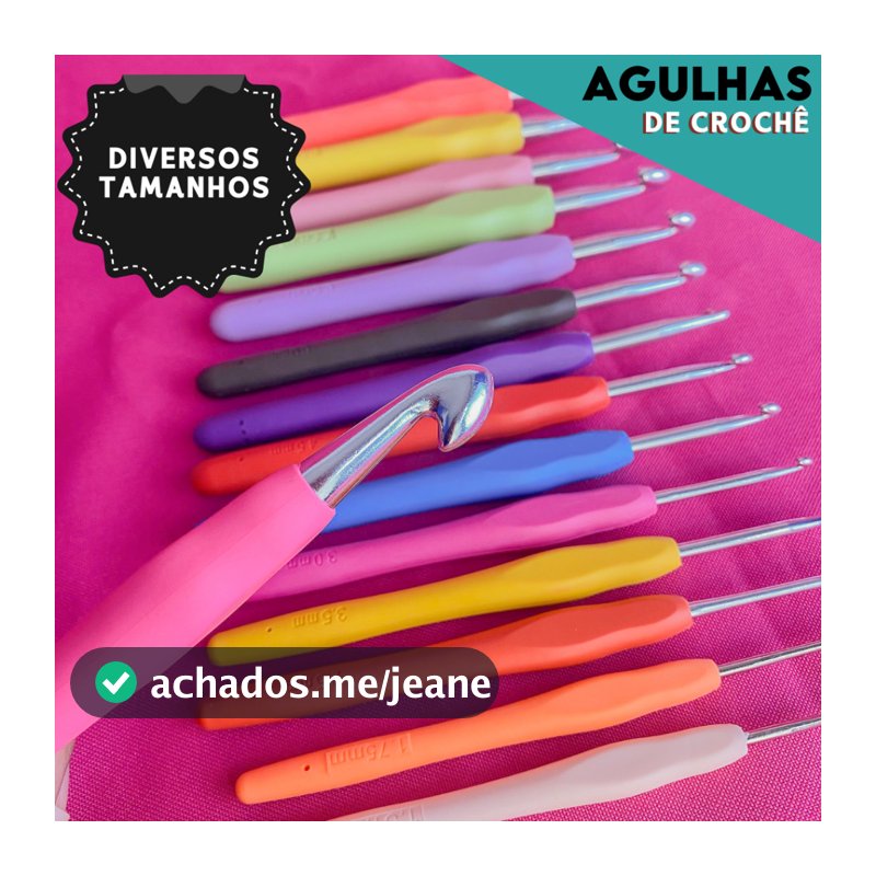 Agulha Barbante Soft Para Crochê - Com Cabos Emborrachados - Ideal para o Seu Crochê - CHAI
