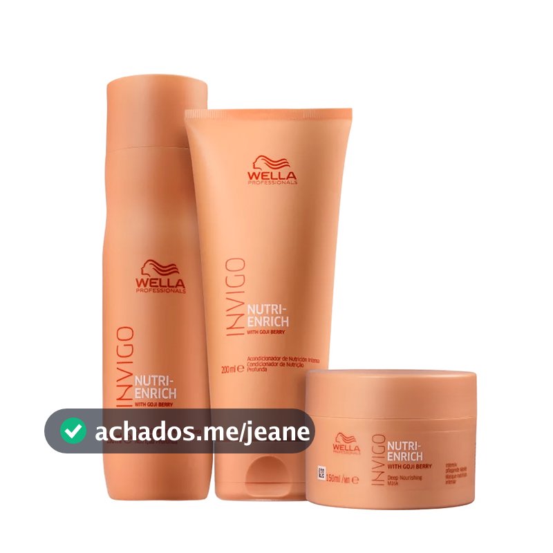 Kit Invigo Enrich Shampoo 250ml, Cond 200ml e Másc 150ml - Wella