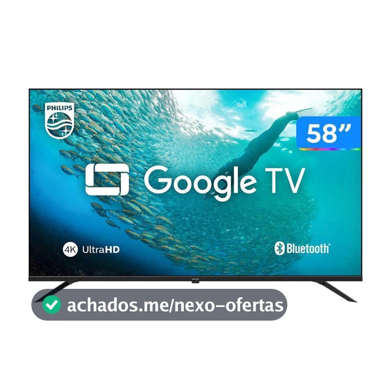 Smart TV 58" 4K UHD LED Philips 58PUG7019/78 Wi-Fi Bluetooth Google Assistente 3 HDMI 2 USB