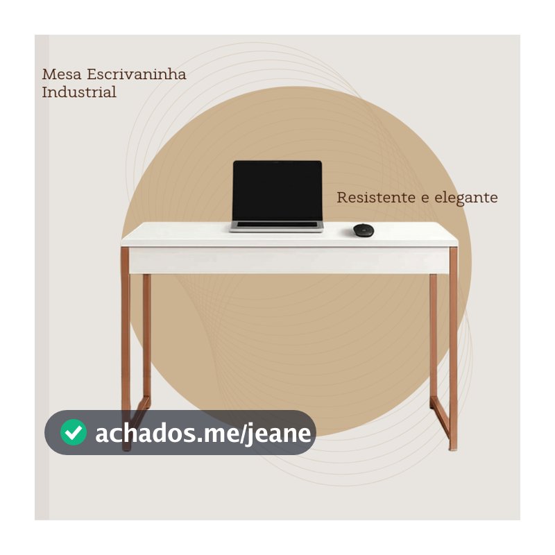 Mesa Escrivaninha Industrial 90 x 45 x 76 cm resistente e elegante