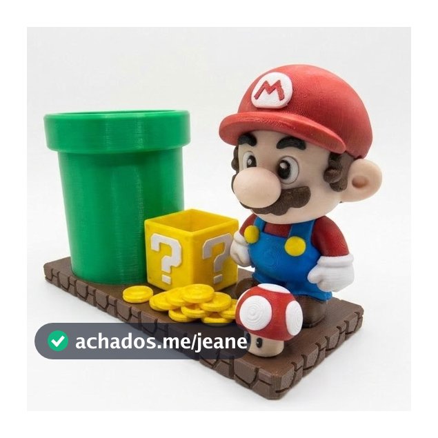 Porta Canetas Gamer Super Mario Bros Decorativo Colecionável Escritório Envio Rápido