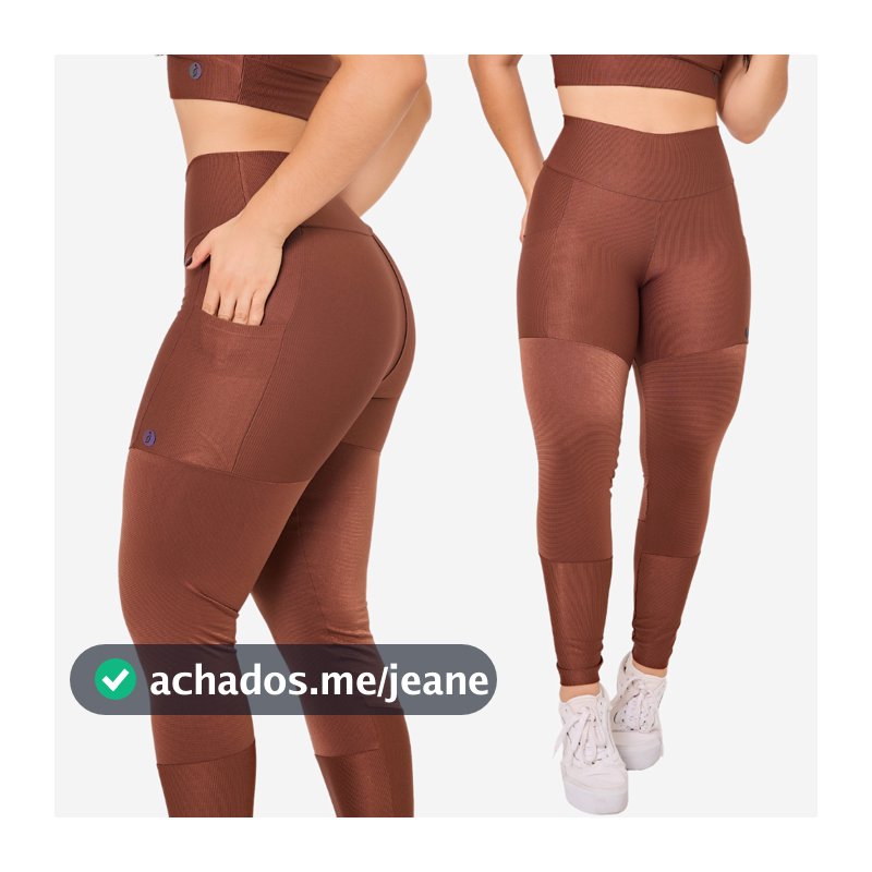 Calça Penelope Legging Com Bolsos Laterais E Cintura Alta Moda Fitness Feminina Academia