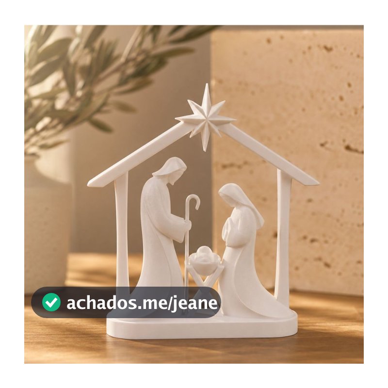 Presépio Sagrada Família Cristão Cristã Religioso Religiosa Fé Deus Jesus Decoração Bíblica Natal Escultura Estátua