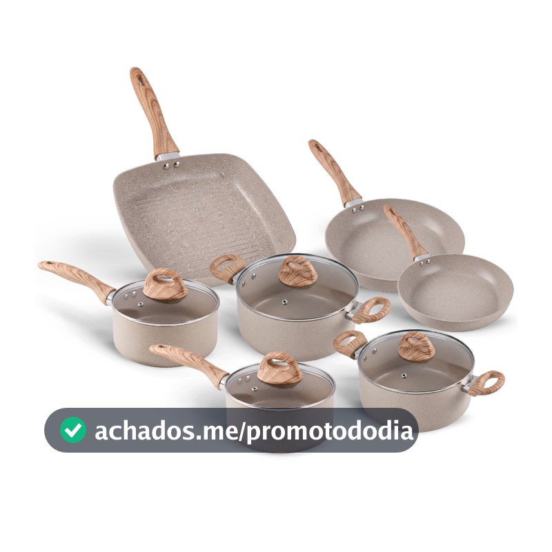 Jogo de Panelas 7 peças Smart Plus Areia indução Brinox