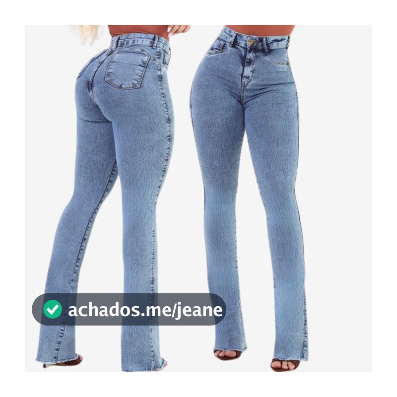 Calça Jeans Feminina Flare Cós e Cintura Alta Levanta Bumbum Com Lycra Elastano Promoção