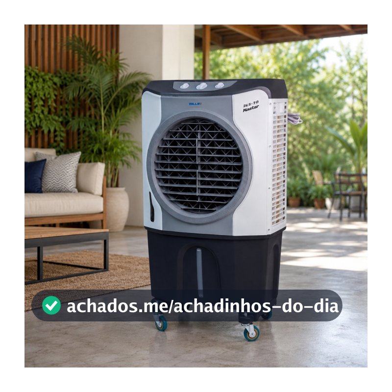 Climatizador De Ar Portátil 8/20/30/45/60/70 Litros 127/220v Zellox 3 Velocidades C/ Rodas Reservatório Gelo Econômico
