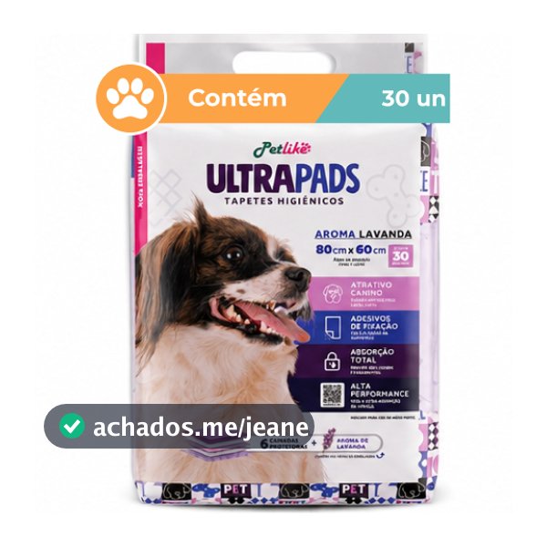Tapete Higiênico Ultra Pads Lavanda 60x80cm 30 Unidades
