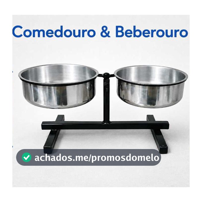 Bebedouro ou Comedouro Pet  Duplo com Regulagem de Altura Para Cachorros e Gatos