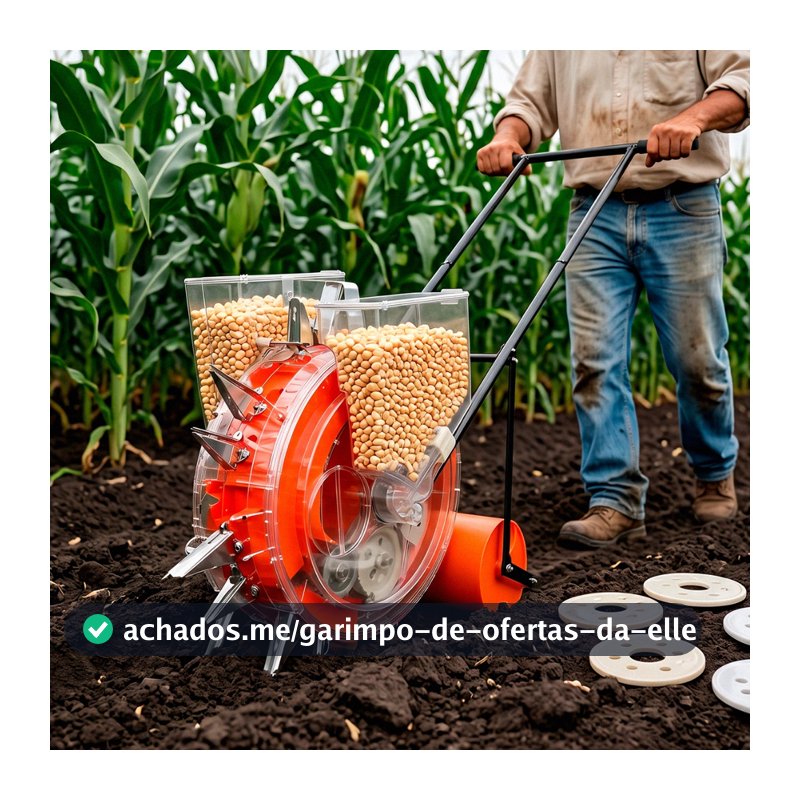 Plantadeira Adubadeira De Empurrar Motocultivador Importway 14 Bicos Ajustáveis com 2 Reservatórios 3kg