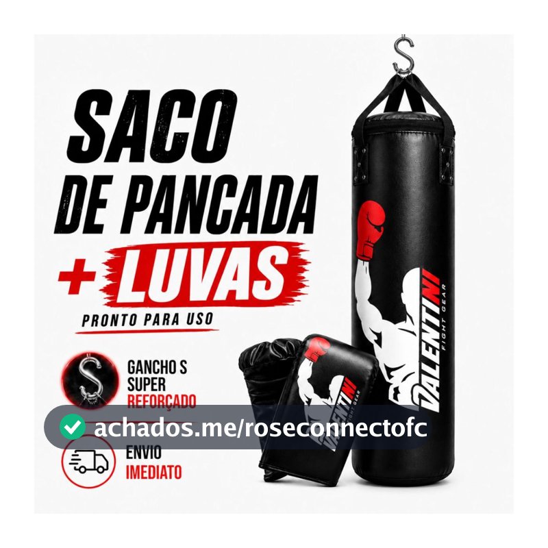 Saco de Pancada VALENTINI 120 cm - Treino Boxe Muay Thai  - Alta Resistencia + Luva Bate Saco Preta