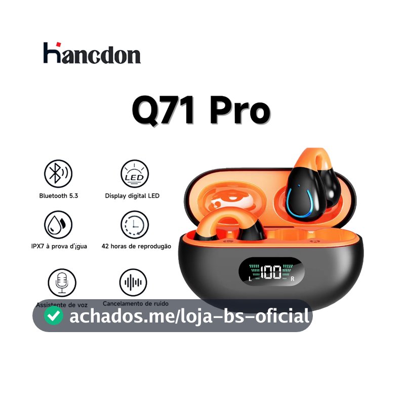 Fones de ouvido Bluetooth Q71 Fones de ouvido esportivos Bluetooth 5.3 Fones de ouvido com cancelamento de ruído Chamada