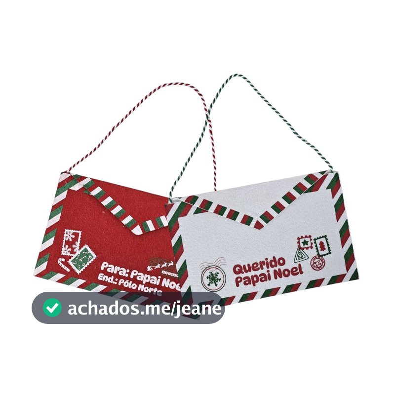Envelope Natalino Carta P/ Papai Noel Enfeite Pendurar