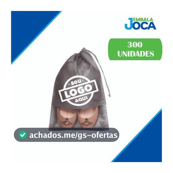 Kit 300 Unid Sacos para Sapato com Visor - Em TNT Personalizado, 27x37cm