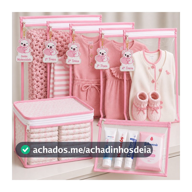 Kit Saquinhos Maternidade Bebê com Tags Organizador Roupas