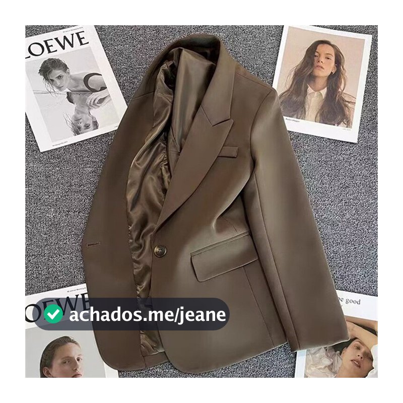 Casual Suit Coffee Coffee Coffee Cor Jaqueta All-Match Slimmer Look Student Versão coreana Fato Pequeno