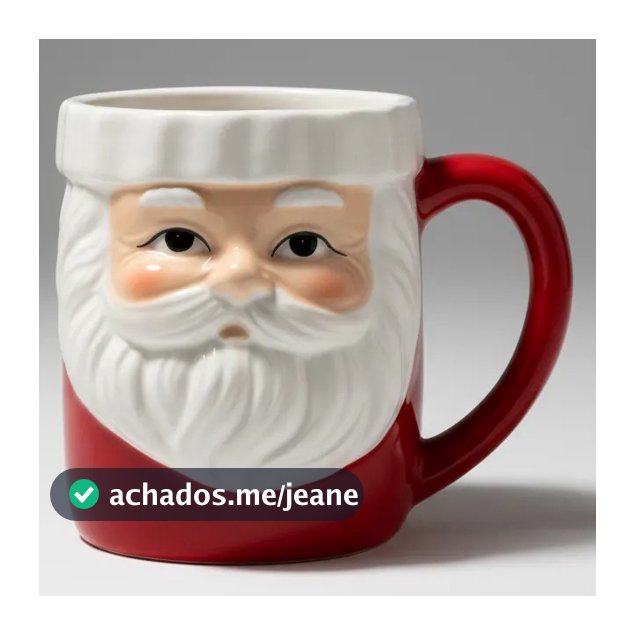 Caneca Papai Noel 3D em Cerâmica 350ml | Caneca Natalina Criativa para Café, Chá e Presente de Natal