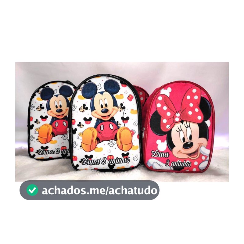 Promoção Kit 10 Mochilinhas Personalizadas Mickey, Minnie e Turma do Mickey | Lembrancinha Festa.