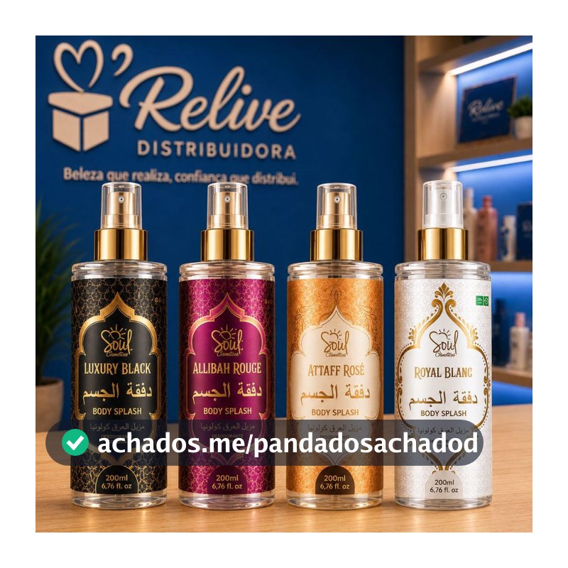 KIT 04 Body Splash ARABE SOUL 200ml FEMININO - Desodorante Perfume Corporal Alta Fixação Noite e Dia