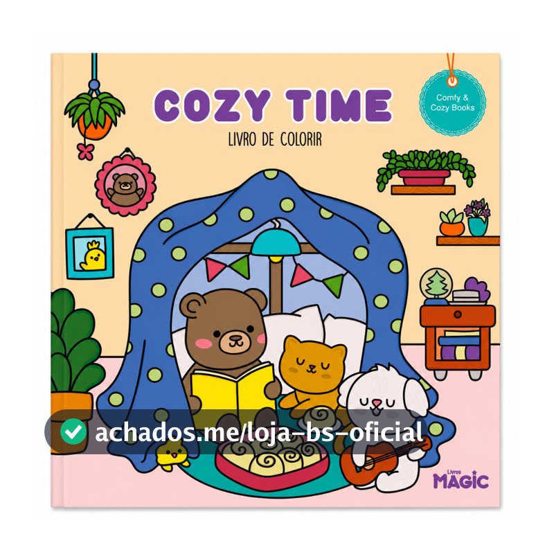 Livro de Colorir Cozy Time Ilustrações Exclusivas 48 Páginas
