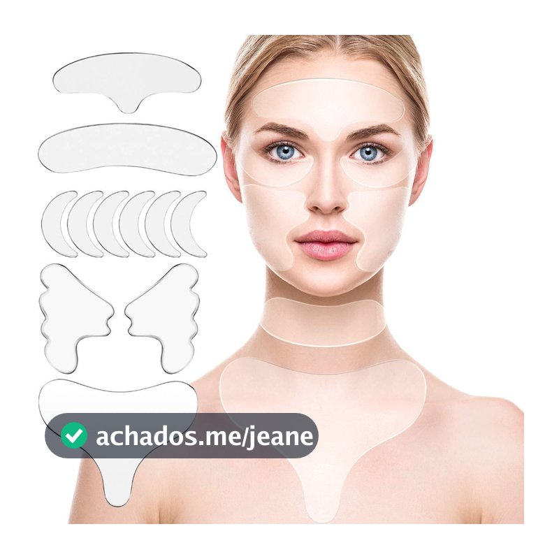 Reutilizável para Rosto Adesivo Fita Gel Silicone Anti-rugas Linhas Faciais