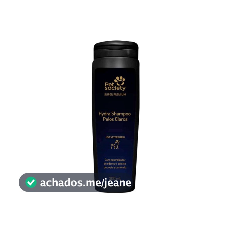 Shampoo Pelos Claros Branqueador Pet Society Super Premium